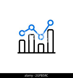 Grafik in trendigen Umrisssymbol. Finanzzeichen. Graph Symbol für Ihre Website-Design, Logo, App, UI. Vektorgrafik, EPS10. Stockfoto