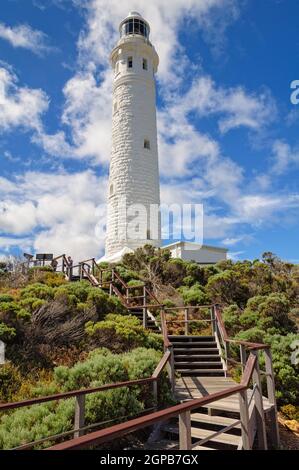 Cape Leeuwin Lighthouse ist Australiens höchster Leuchtturm auf dem Festland. Es ist über 100 Jahre alt, aber noch in Arbeit - Augusta, WA, Australien Stockfoto