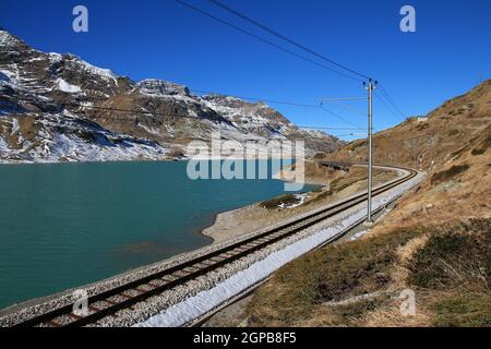 Landschaft auf der Bernina-pass Stockfoto