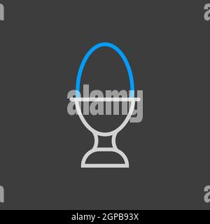 Weiches gekochtes Ei in einem Vektorsymbol für den Eierbecher. Küchengerät. Diagrammsymbol für das Kochen von Website-Design, Logo, App, UI Stockfoto