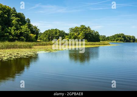 Landschaft auf einem See in Templin, Deutschland. Stockfoto