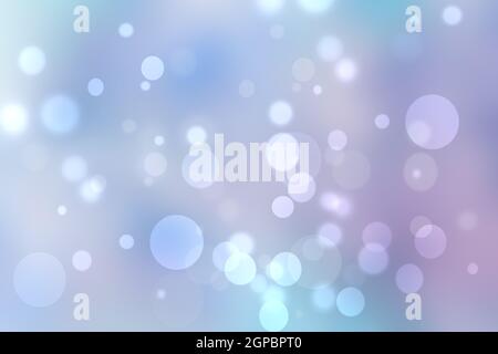 Abstrakter Verlauf von hellblau türkis pastellrosa Hintergrundstruktur mit leuchtenden kreisförmigen Bokeh Lichter. Schöne bunte Frühling oder Sommer backd Stockfoto