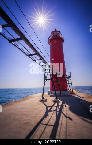 Holland-Hafen-Leuchtturm Stockfoto