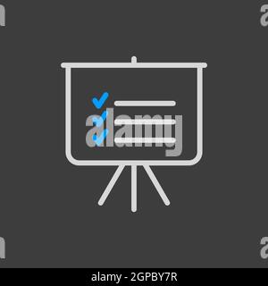 Symbol für die Gliederung der Statistiken im Schulungsboard. Planungsschild. Unternehmen. Graph Symbol für Ihre Website-Design, Logo, App, UI. Vektorgrafik, EPS10. Stockfoto