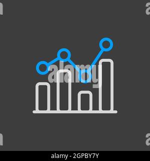 Grafik in trendigen Umrisssymbol. Finanzzeichen. Graph Symbol für Ihre Website-Design, Logo, App, UI. Vektorgrafik, EPS10. Stockfoto