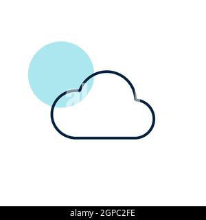 Symbol für Wolkenvektoren. Meteorologie Zeichen. Graph Symbol für Reisen, Tourismus und Wetter Website und Apps Design, Logo, App, UI Stockfoto