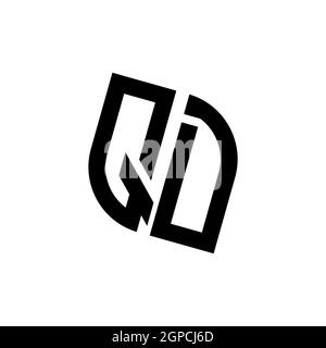 QD-Logo mit geometrischer Form Vektor Monogramm Design-Vorlage isoliert auf weißem Hintergrund Stock Vektor