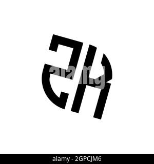 ZK-Logo mit geometrischer Form Vektor Monogramm Design-Vorlage isoliert auf weißem Hintergrund Stock Vektor