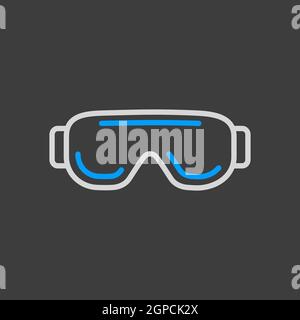 Biologiebrille Augenschutz Vektor-Symbol. Brille für wissenschaftliche Labore. Medizinzeichen. Graph Symbol für medizinische Website und Apps Design, Logo, App, UI Stockfoto
