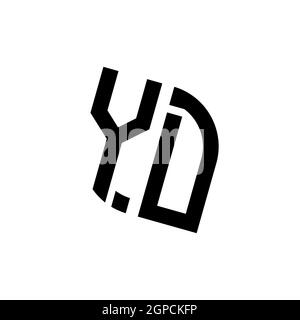 YD-Logo mit geometrischer Form Vektor Monogramm Design-Vorlage auf weißem Hintergrund isoliert Stock Vektor