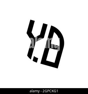 YB-Logo mit geometrischer Form Vektor Monogramm Design-Vorlage auf weißem Hintergrund isoliert Stock Vektor