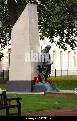 Lord Trenchard Statue in Victoria Embankment Gardens in London, England Stockfoto