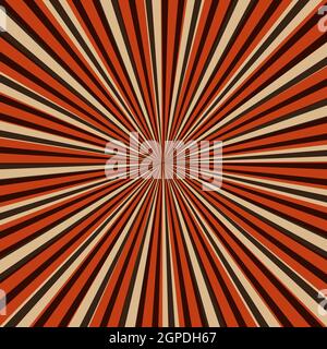 Abstraktes Bild, Sonnenstrahlen auf rotem Hintergrund - Vektorgrafik Stockfoto