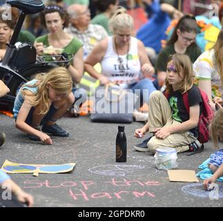 London, Großbritannien. Aussterbungsrebellion Klimaprotest in der City of London, 3. September 2021. Stockfoto