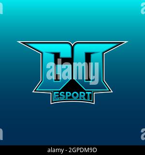 GD Logo eSport Gaming Initial mit Blue Light Color Design-Vektor-Vorlage Stock Vektor