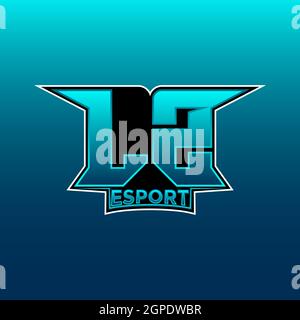 LZ Logo eSport Gaming Initial mit Blue Light Color Design-Vektor-Vorlage Stock Vektor