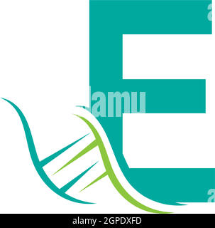 DNA-Symbol-Logo mit E-Vorlage Stock Vektor