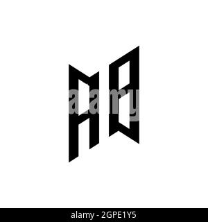 Ab Monogram – Vorlage für geometrische Formen. Monogram anfänglicher Design-Vektor auf weißem Hintergrund isoliert Stock Vektor