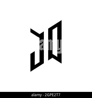 JO Monogram – Vorlage für geometrische Formen. Monogram anfänglicher Design-Vektor auf weißem Hintergrund isoliert Stock Vektor