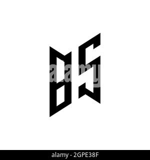 BS Monogram – Vorlage für geometrische Formen. Monogram anfänglicher Design-Vektor auf weißem Hintergrund isoliert Stock Vektor
