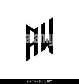 AW Monogram – Vorlage für geometrische Formen. Monogram anfänglicher Design-Vektor auf weißem Hintergrund isoliert Stock Vektor