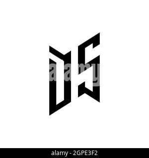 DS Monogram – Vorlage für geometrische Formen. Monogram anfänglicher Design-Vektor auf weißem Hintergrund isoliert Stock Vektor