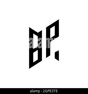 BP Monogram – Vorlage für geometrische Formen. Monogram anfänglicher Design-Vektor auf weißem Hintergrund isoliert Stock Vektor