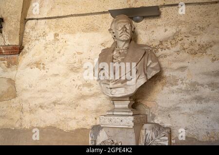 Italien, Lombardei, Crema, Sant Agostino Kloster, Giovanni Bottesini Musikerdenkmal von Bassano Danielli Bildhauer datiert 1901 Stockfoto