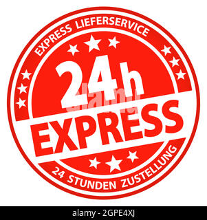 Round Business Button - 24 Stunden Express (deutsch) Stock Vektor