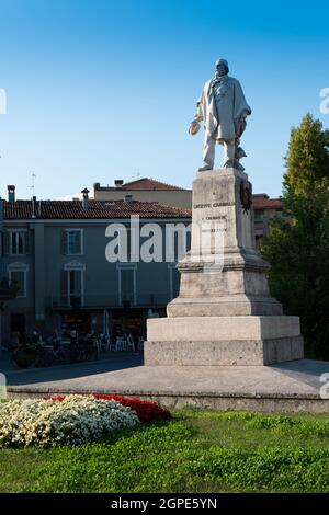 Italien, Lombardei, Crema, Giuseppe Garibaldi-Platz, Giusepe Garibaldi-Denkmal von Francesco Barzaghi aus dem Jahr 1885 Stockfoto