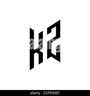 KZ Monogram – Vorlage für geometrische Formen. Monogram anfänglicher Design-Vektor auf weißem Hintergrund isoliert Stock Vektor