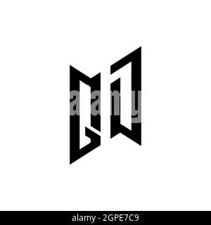 QD Monogram – Vorlage für geometrische Formen. Monogram anfänglicher Design-Vektor auf weißem Hintergrund isoliert Stock Vektor