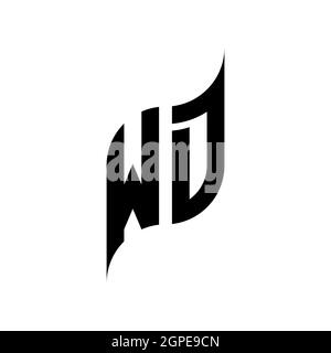 WD Monogram – Vorlage für geometrische Formen. Monogram anfänglicher Design-Vektor auf weißem Hintergrund isoliert Stock Vektor