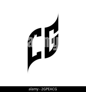CG Monogram – Vorlage im geometrischen Formstil. Monogram anfänglicher Design-Vektor auf weißem Hintergrund isoliert Stock Vektor
