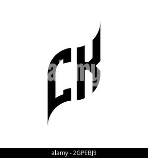 CK Monogram – Vorlage im geometrischen Formstil. Monogram anfänglicher Design-Vektor auf weißem Hintergrund isoliert Stock Vektor