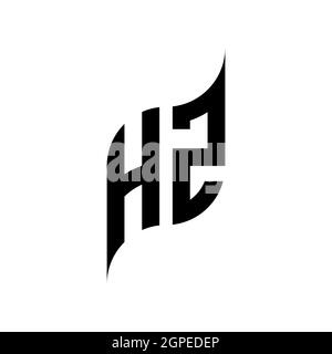 HZ Monogram – Vorlage für geometrische Formen. Monogram anfänglicher Design-Vektor auf weißem Hintergrund isoliert Stock Vektor