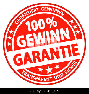 Round Business Button - 100% garantierter Gewinn (deutsch) Stock Vektor