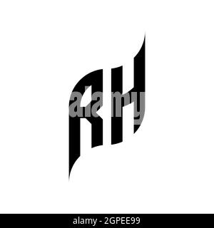 RH Monogram – Vorlage mit geometrischer Form. Monogram anfänglicher Design-Vektor auf weißem Hintergrund isoliert Stock Vektor