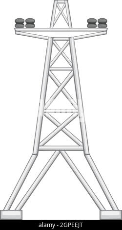 Elektrische Leitung Turm Symbol, grauen monochromen Stil Stock Vektor