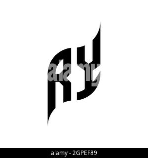 RY Monogram – Vorlage für geometrische Formen. Monogram anfänglicher Design-Vektor auf weißem Hintergrund isoliert Stock Vektor