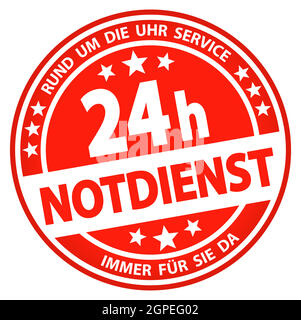 Rund-um-Business-Taste - 24 Stunden-Notdienst (deutsch) Stock Vektor