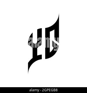 Vorlage im Stil der geometrischen YQ Monogram-Form. Monogram anfänglicher Design-Vektor auf weißem Hintergrund isoliert Stock Vektor