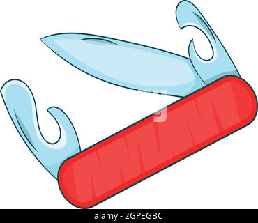 Schweizer faltende Messer Symbol, Cartoon-Stil Stock Vektor