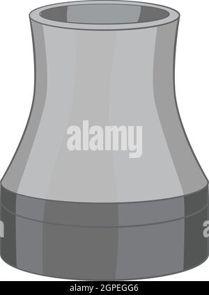 Cooling Tower Symbol, grauen Stil Monochrom Stock Vektor