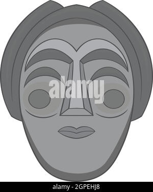Koreanische Maske Symbol, grauen Stil Monochrom Stock Vektor