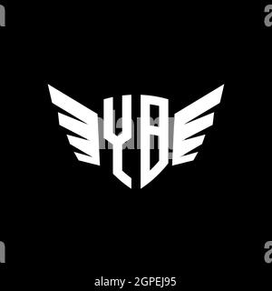 Vorlage für den Stil der geometrischen YB-Monogram-Form. Monogram anfänglicher Design-Vektor auf weißem Hintergrund isoliert Stock Vektor