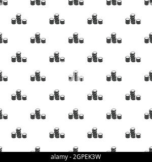 Stapel von Münzen Muster, einfachen Stil Stock Vektor