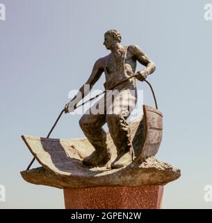 Der Montauk Point Light ist ein Leuchtturm, der sich neben dem Montauk Point State Park, am östlichsten Punkt von Long Island, im Weiler Montau, befindet Stockfoto