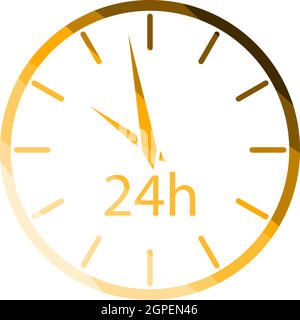 24-Stunden-Uhr-Symbol Stock Vektor