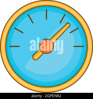 Große Runde Tacho-Symbol, Cartoon-Stil Stock Vektor